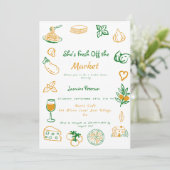 Brautdusche frisch vom Markt Einladung (Stehend Vorderseite)