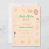 Brautdusche frisch vom Markt Einladung (Vorderseite)