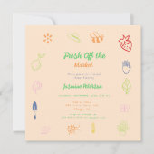 Brautdusche frisch vom Markt Einladung (Vorderseite)