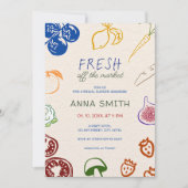 Brautdusche frisch vom Markt Einladung (Vorderseite)