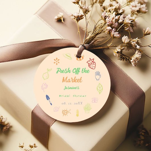 Brautdusche frisch vom Markt Geschenkanhänger