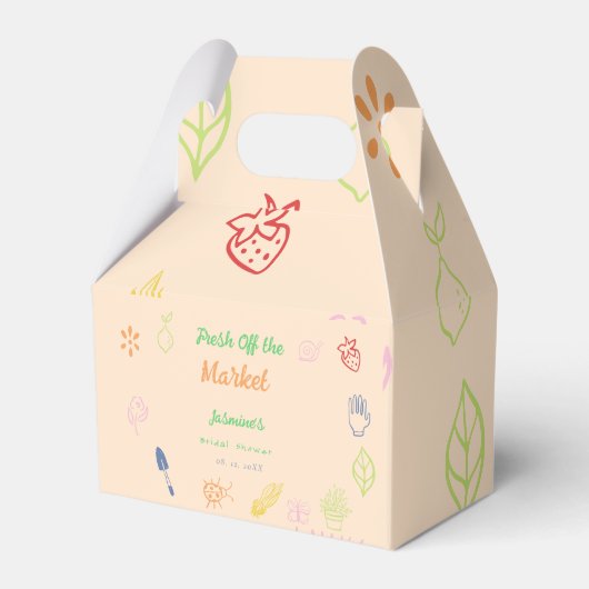 Brautdusche frisch vom Markt Geschenkschachtel (Vorderseite)