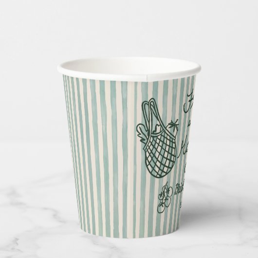 Brautdusche frisch vom Markt Pappbecher (Rechts)