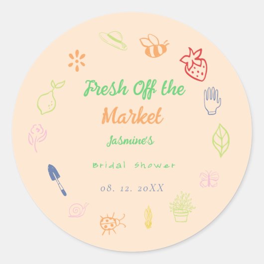 Brautdusche frisch vom Markt Runder Aufkleber (Vorderseite)