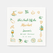 Brautdusche frisch vom Markt Serviette (Vorderseite)