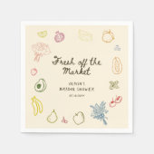 Brautdusche frisch vom Markt Serviette (Vorderseite)