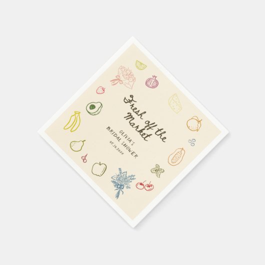 Brautdusche frisch vom Markt Serviette (Ecke)