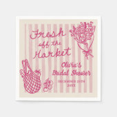 Brautdusche frisch vom Markt Serviette (Vorderseite)