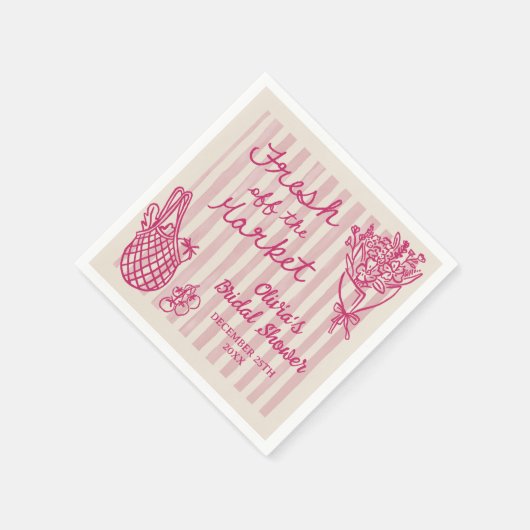 Brautdusche frisch vom Markt Serviette (Ecke)