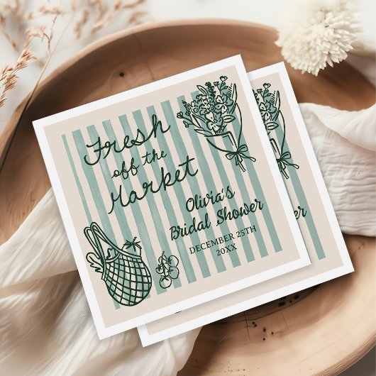 Brautdusche frisch vom Markt Serviette