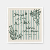 Brautdusche frisch vom Markt Serviette (Vorderseite)