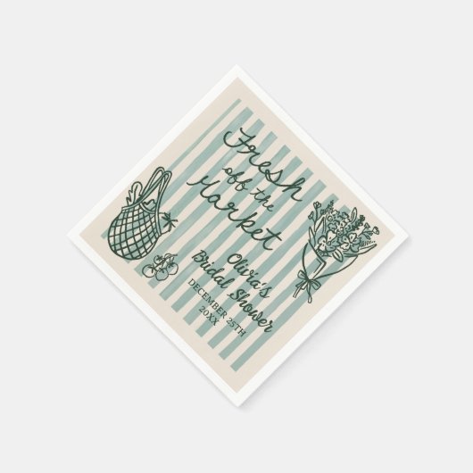 Brautdusche frisch vom Markt Serviette (Ecke)