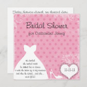 Brautdusche für Hochzeitskleidung Einladung (Vorne/Hinten)