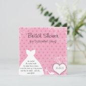 Brautdusche für Hochzeitskleidung Einladung (Stehend Vorderseite)