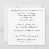 Brautdusche für Hochzeitskleidung Einladung (Rückseite)