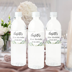 Brautdusche Lavendelblüten Eukalyptus Wasser Bo Wasserflaschenetikett