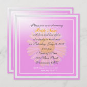 Brautdusche, lila Blume Einladung (Vorne/Hinten)