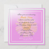 Brautdusche, lila Blume Einladung (Vorderseite)