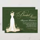 Brautdusche mit Hochzeitskleid Einladung (Vorne/Hinten)