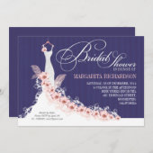 Brautdusche mit Hochzeitskleid Einladung (Vorne/Hinten)