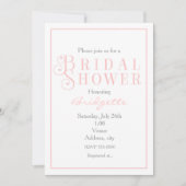 Brautdusche mit rosa Blütenfarbe Einladung (Vorderseite)