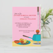 Brautdusche oder Fondue-Party Einladung (Stehend Vorderseite)