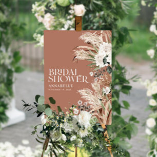 Brautdusche Pampas Terrakotta modern Terrakotta Poster