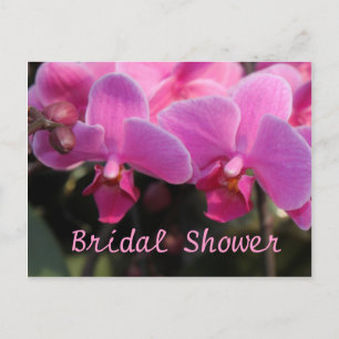 Brautdusche, rosa Orchideenblüten Einladungspostkarte