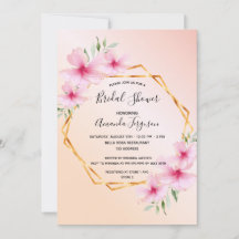 Brautdusche Rosen gold zartrosa florale Geometrie