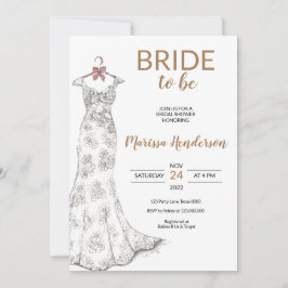 Brautdusche zum Hochzeitskleid Einladung