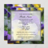 Brautduscheinladung, blaue Pansy-Blume Einladung (Vorne/Hinten)