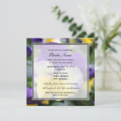 Brautduscheinladung, blaue Pansy-Blume Einladung (Stehend Vorderseite)