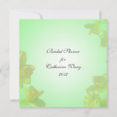 Brautduscheinladung, gelbe TulpenBlume Einladung (Rückseite)