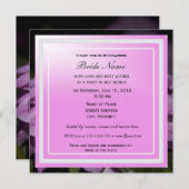 Brautduscheinladung, lila Dahlia Einladung (Vorne/Hinten)