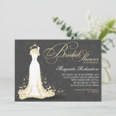 Brautduscheinladungen mit Hochzeitskleid Einladung (Stehend Vorderseite)