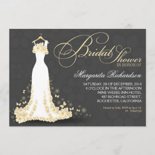 Brautduscheinladungen mit Hochzeitskleid Einladung