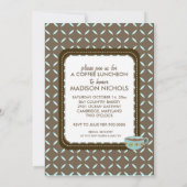 Brautduscheinladungen oder Coffee-Luncheon-Veranst Einladung (Rückseite)