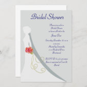 Brautduschen-Braut-Silhouette Einladung (Vorne/Hinten)