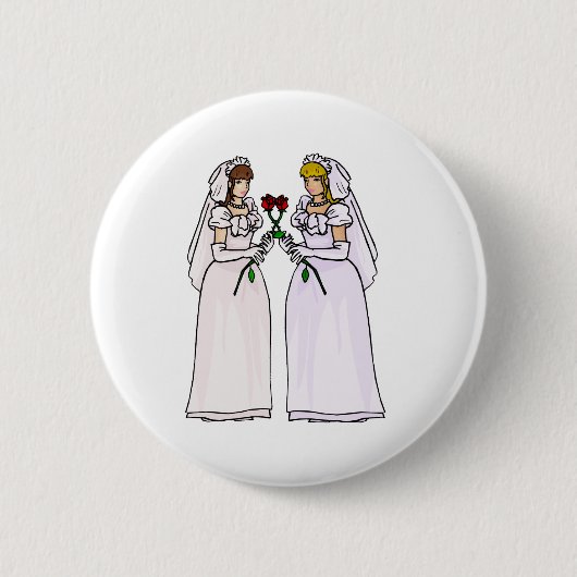 Bräute mit Rosen Button (Vorderseite)