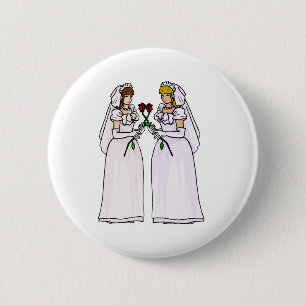 Bräute mit Rosen Button