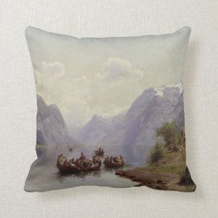 Brauteskorte auf dem Hardanger Fjord, 1865 Kissen
