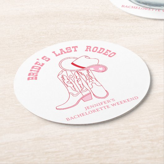 Brautfavoriten des letzten Rodeo-Junggeselinnen-Ab Runder Pappuntersetzer (Angewinkelt)