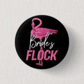 Brautflocke, Flamingo Brautjungfer Hochzeitsgesell Button (Vorderseite)