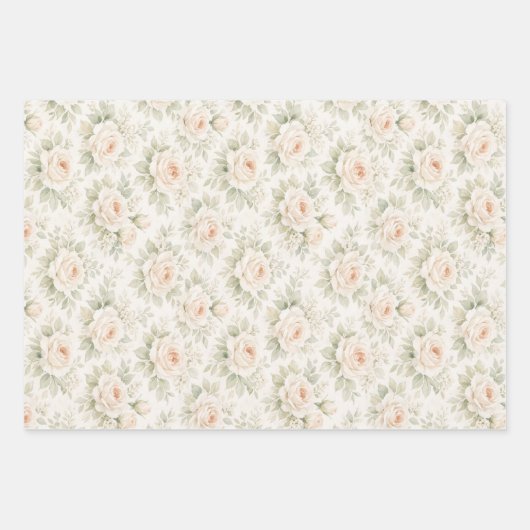 Brautfloralmuster Geschenkpapier Set (Vorderseite)