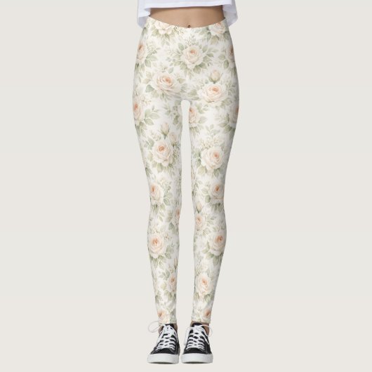 Brautfloralmuster Leggings (Vorderseite)