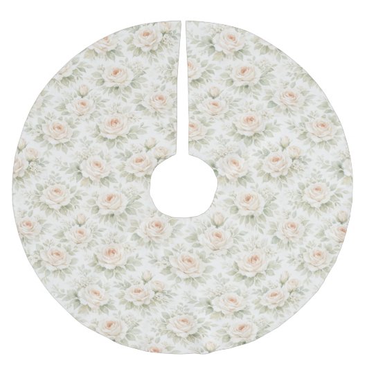 Brautfloralmuster Polyester Weihnachtsbaumdecke (Vorderseite)