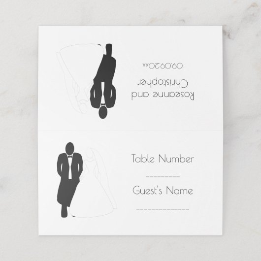 Brautgarten für Hochzeiten der Platzkarte (Außenseite Aufgefaltet)