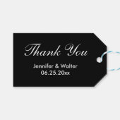 Brautgarten Hochzeit Schwarz und Weiß Vielen Dank  Geschenkanhänger (Vorderseite (Horizontal))