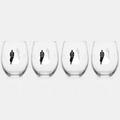 Brautgarten Hochzeit Stemless Wine Bride Weinglas Ohne Stiel (Vorderseite)