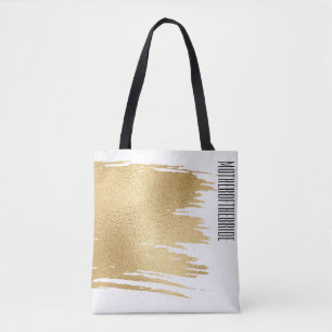 Brautgeschenk Blumen-Tasche Elegant Gold und Schwa Tasche